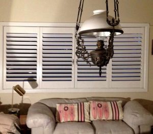 Bifold plantation shutters in the closed position for privacy 1 Bi fold plantation shutters in the closed position for privacy (NewtonDIY9)